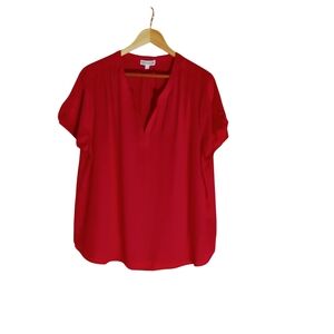 Pleione Bold Red Women's Blouse Sz XL